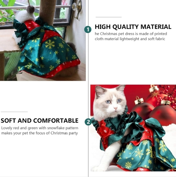Christmas dress for pet holiday dress - Picture 2 of 9